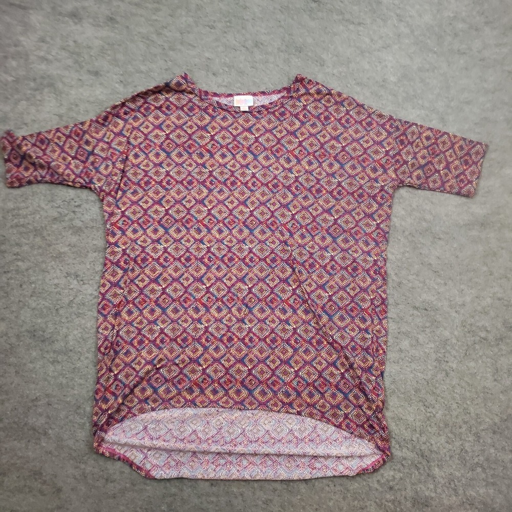 Lularoe Shirt Womens Extra Small‎ Purple 3/4 Sleeve High Low Oversize Crewneck
